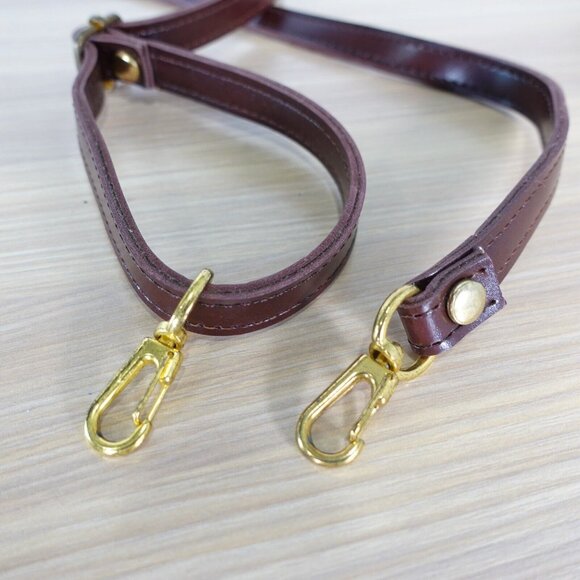 VINTAGE Bag Strap Brown Leather Crossbody Belt Handle Adjustable Retro 42 in‎ - Picture 2 of 9